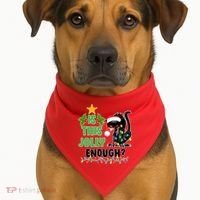 Is This Jolly Enough Funny Christmas Cat USA-Made Doggie Bandana thumb 1