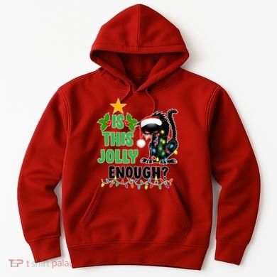 Is This Jolly Enough Funny Christmas Cat Hoodie