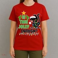 Is This Jolly Enough Funny Christmas Cat T-Shirt thumb 4