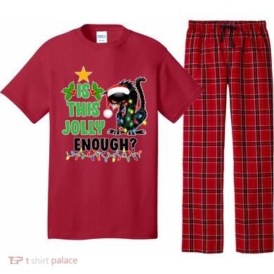 Is This Jolly Enough Funny Christmas Cat Pajama Set