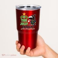 Is This Jolly Enough Funny Christmas Cat Tumbler thumb 2