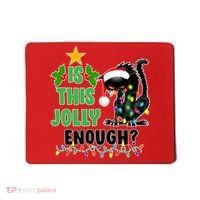 Is This Jolly Enough Funny Christmas Cat Mousepad thumb 0