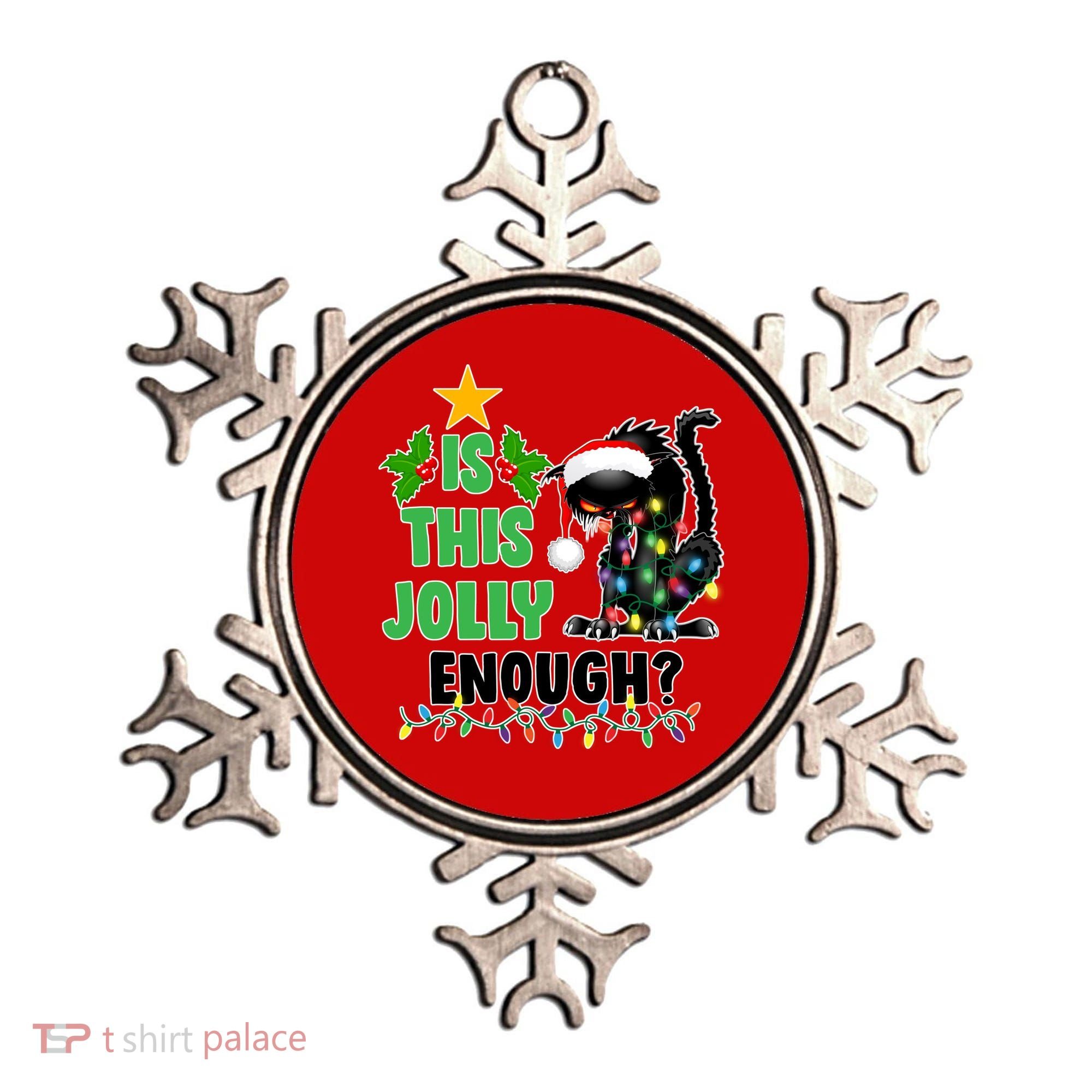 Is This Jolly Enough Funny Christmas Cat Ornament