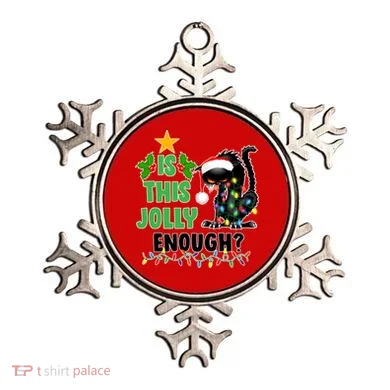 Is This Jolly Enough Funny Christmas Cat Ornament