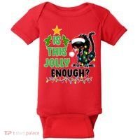 Is This Jolly Enough Funny Christmas Cat Baby Bodysuit thumb 0