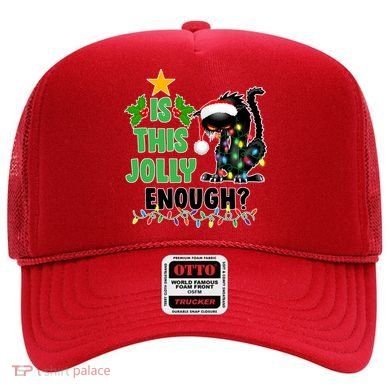 Is This Jolly Enough Funny Christmas Cat Hat