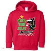 Is This Jolly Enough Funny Christmas Cat Toddler Hoodie thumb 0