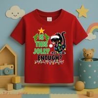 Is This Jolly Enough Funny Christmas Cat Toddler T-Shirt thumb 3