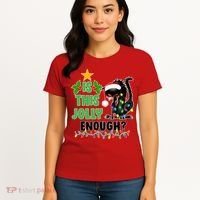 Is This Jolly Enough Funny Christmas Cat Women's T-Shirt thumb 4