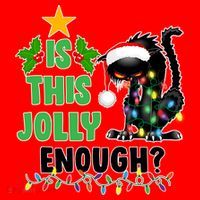 Is This Jolly Enough Funny Christmas Cat Kids T-Shirt thumb 4