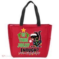 Is This Jolly Enough Funny Christmas Cat Tote Bag thumb 0