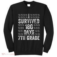 I Survived 180 Days Of 7th Grade Last Day Of School Teacher Sweatshirt thumb 0
