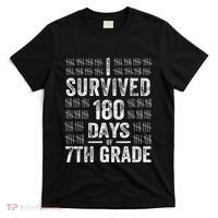 I Survived 180 Days Of 7th Grade Last Day Of School Teacher T-Shirt thumb 0