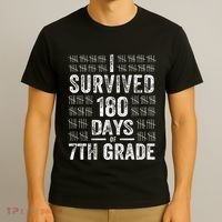 I Survived 180 Days Of 7th Grade Last Day Of School Teacher T-Shirt thumb 3