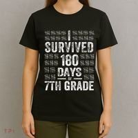 I Survived 180 Days Of 7th Grade Last Day Of School Teacher T-Shirt thumb 4