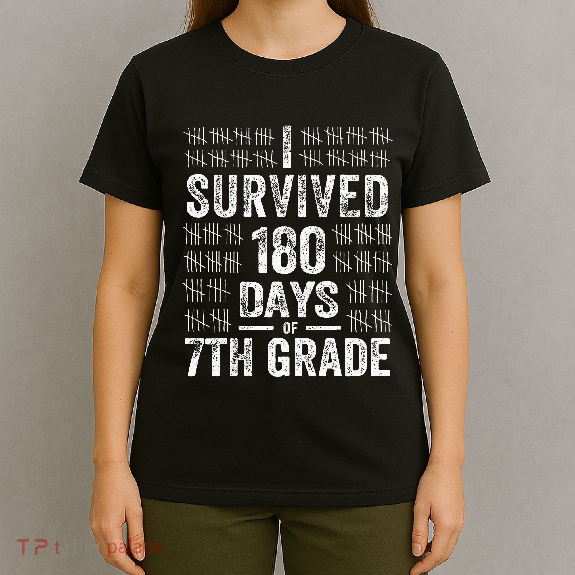 I Survived 180 Days Of 7th Grade Last Day Of School Teacher T-Shirt