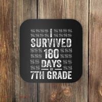I Survived 180 Days Of 7th Grade Last Day Of School Teacher Coaster thumb 0