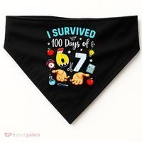 I Survived 100 Days Of 67 School Teachers Students 6-7 Meme USA-Made Doggie Bandana thumb 0