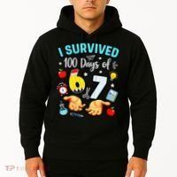 I Survived 100 Days Of 67 School Teachers Students 6-7 Meme Hoodie thumb 2