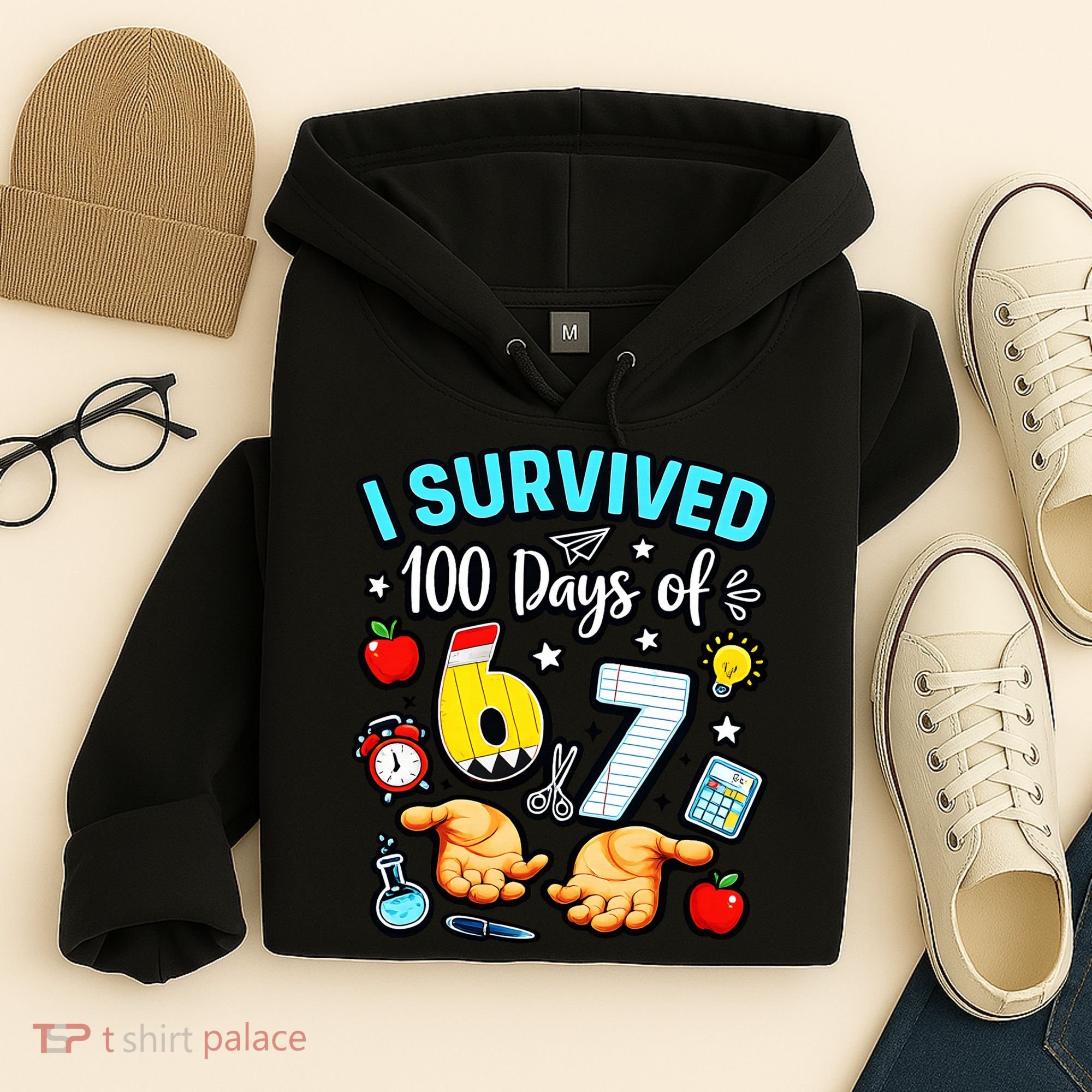 I Survived 100 Days Of 67 School Teachers Students 6-7 Meme Hoodie