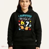 I Survived 100 Days Of 67 School Teachers Students 6-7 Meme Hoodie thumb 5