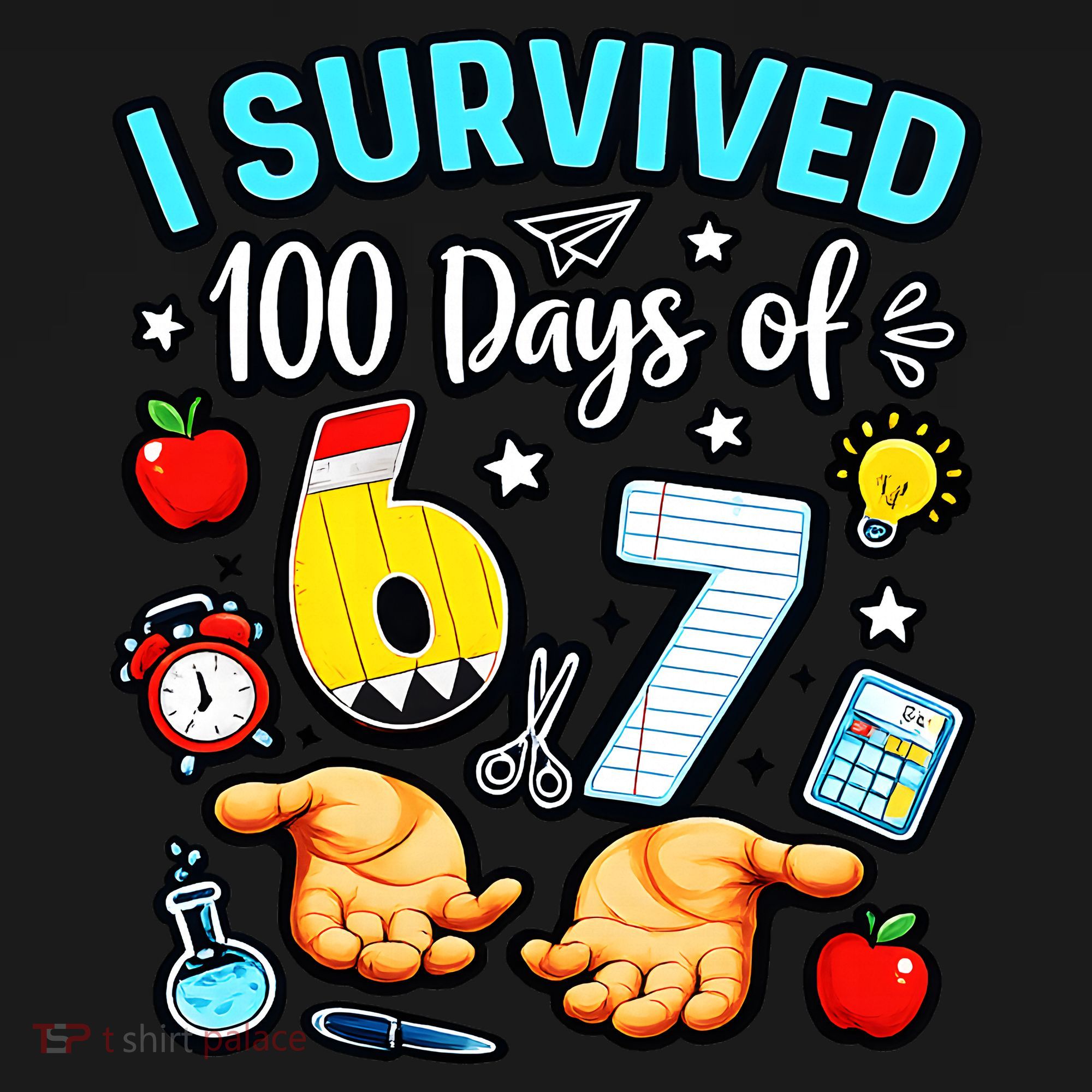 I Survived 100 Days Of 67 School Teachers Students 6-7 Meme Sweatshirt