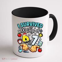 I Survived 100 Days Of 67 School Teachers Students 6-7 Meme Coffee Mug thumb 1