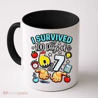 I Survived 100 Days Of 67 School Teachers Students 6-7 Meme Coffee Mug thumb 0