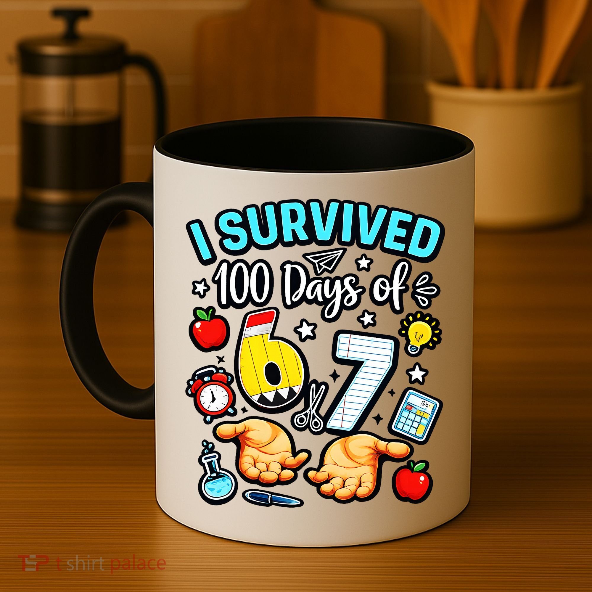 I Survived 100 Days Of 67 School Teachers Students 6-7 Meme Coffee Mug