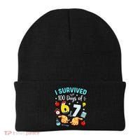I Survived 100 Days Of 67 School Teachers Students 6-7 Meme Beanie thumb 0