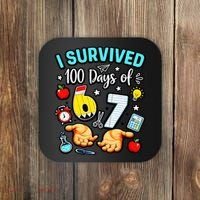 I Survived 100 Days Of 67 School Teachers Students 6-7 Meme Coaster thumb 0