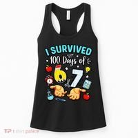 I Survived 100 Days Of 67 School Teachers Students 6-7 Meme Women's Tank Top thumb 0