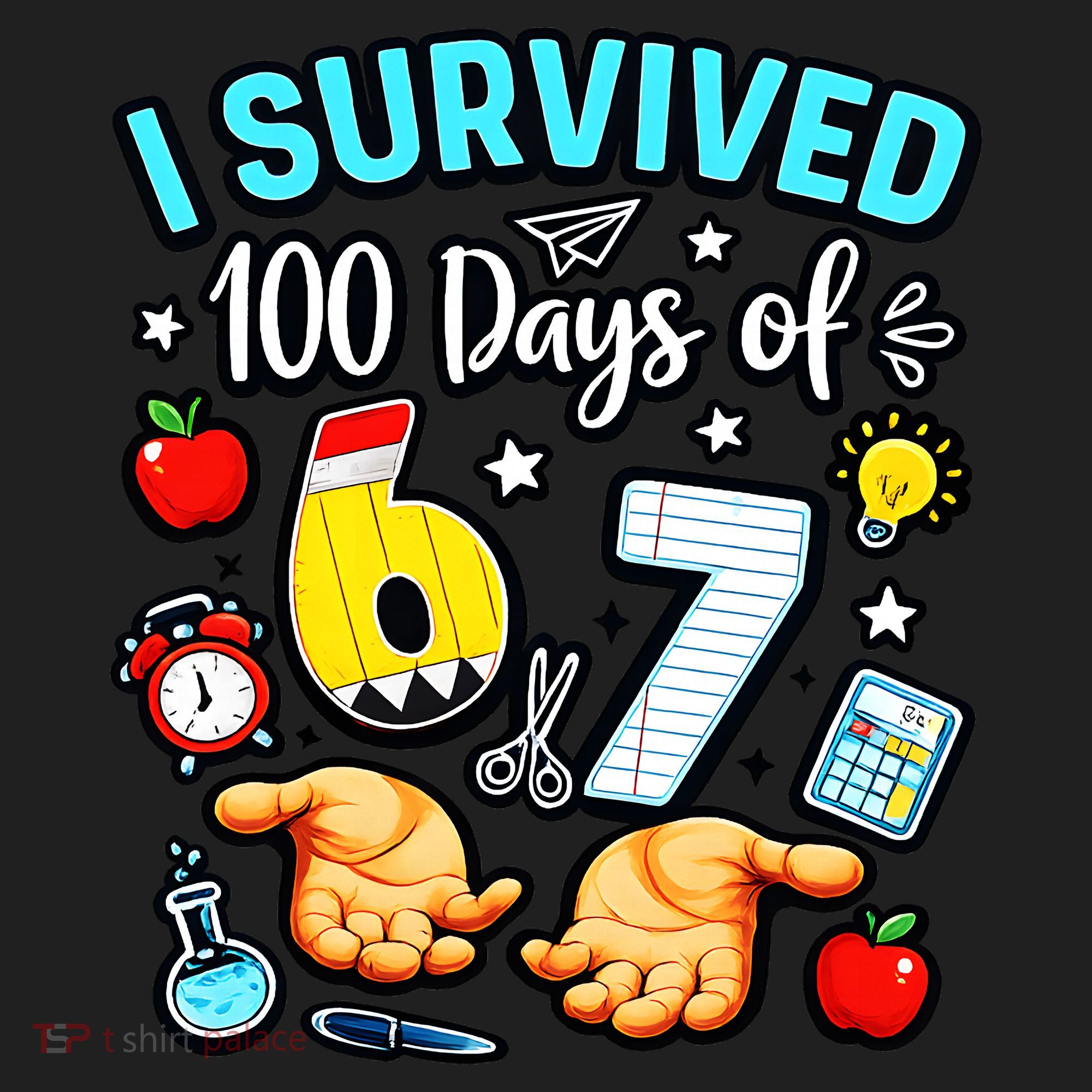 I Survived 100 Days Of 67 School Teachers Students 6-7 Meme Hat