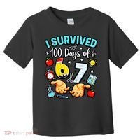 I Survived 100 Days Of 67 School Teachers Students 6-7 Meme Toddler T-Shirt thumb 0