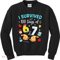 I Survived 100 Days Of 67 School Teachers Students 6-7 Meme Kids Sweatshirt thumb 0