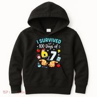 I Survived 100 Days Of 67 School Teachers Students 6-7 Meme Kids Hoodie thumb 0