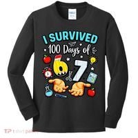 I Survived 100 Days Of 67 School Teachers Students 6-7 Meme Kids Long Sleeve Shirt thumb 0