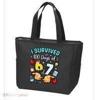 I Survived 100 Days Of 67 School Teachers Students 6-7 Meme Tote Bag thumb 3