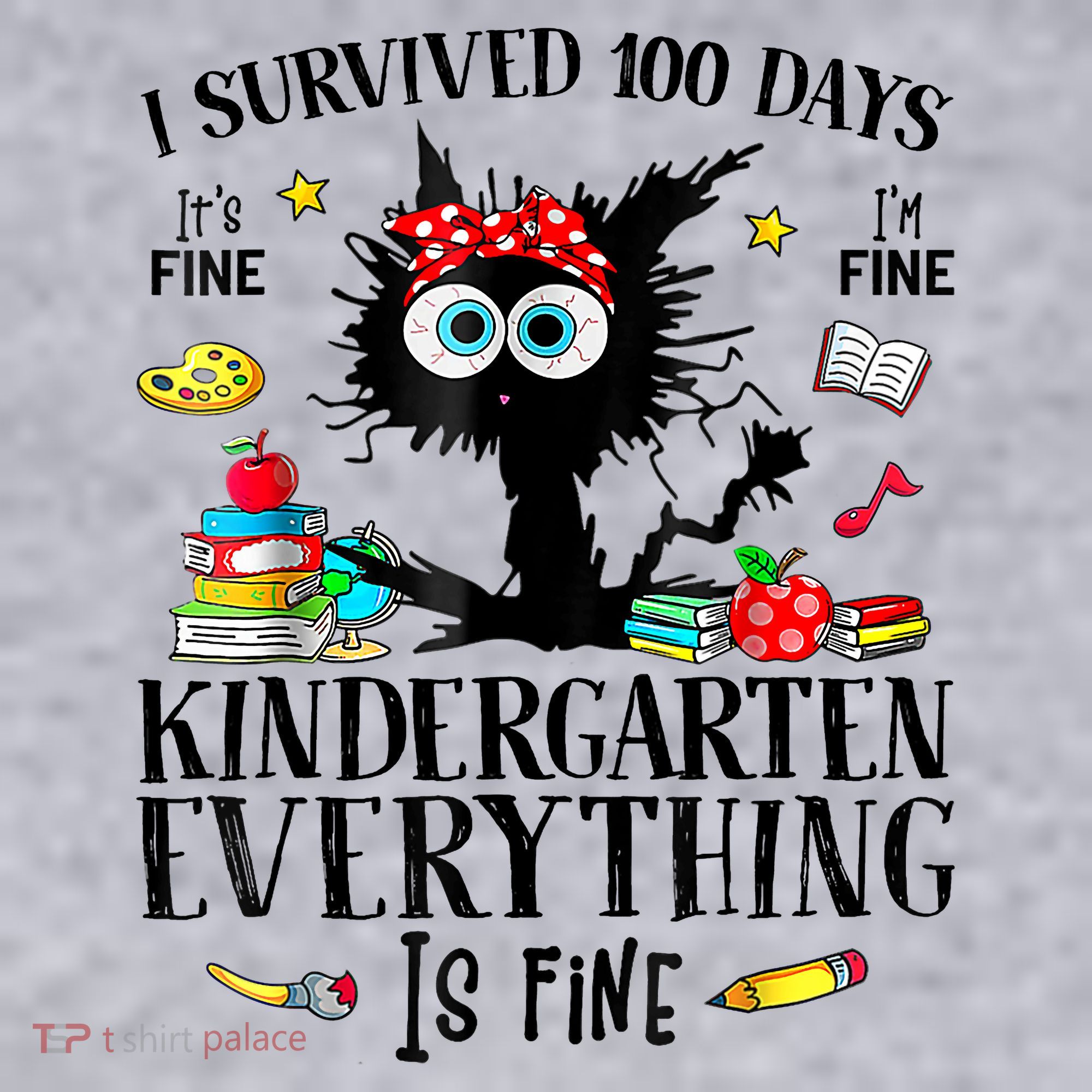 I Survived 100 Days Of Kindergarten Teacher & Student Funny Cat Women's Sweatshirt