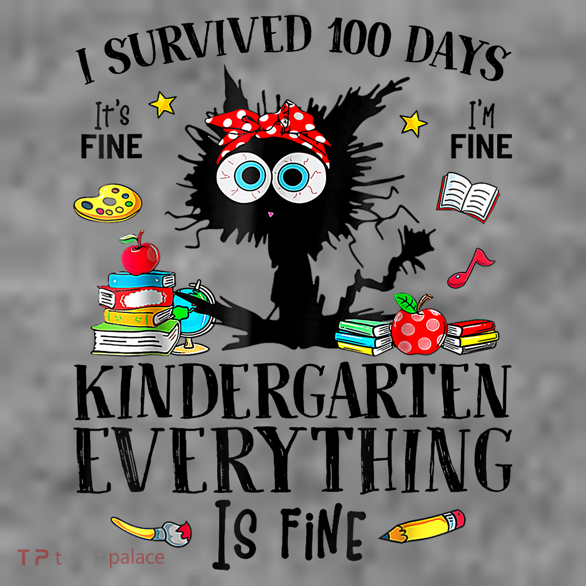I Survived 100 Days Of Kindergarten Teacher & Student Funny Cat Toddler Hoodie