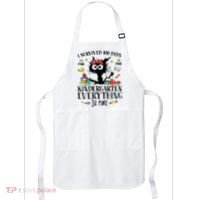I Survived 100 Days Of Kindergarten Teacher & Student Funny Cat Apron thumb 0