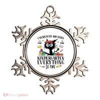 I Survived 100 Days Of Kindergarten Teacher & Student Funny Cat Ornament thumb 0