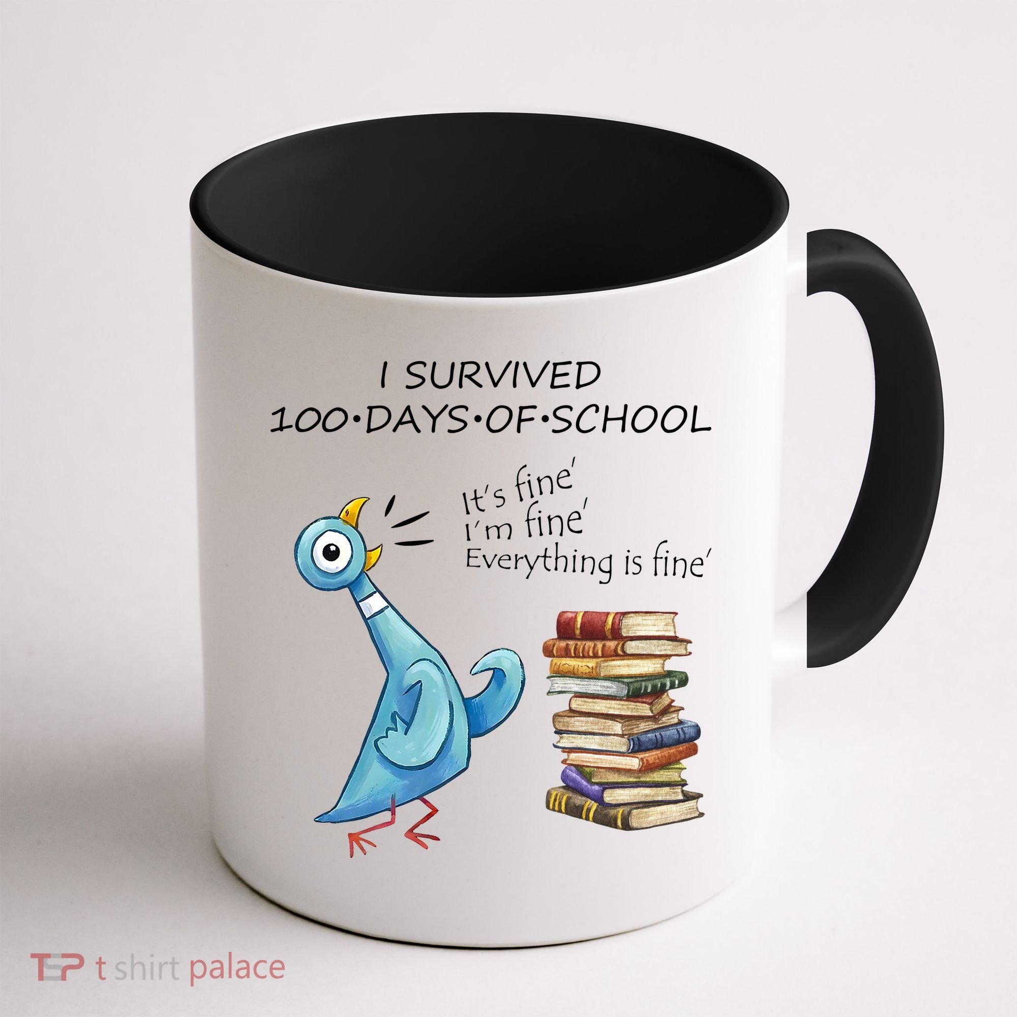 I Survived 100 Days Of School Pigeon 100th Day Coffee Mug