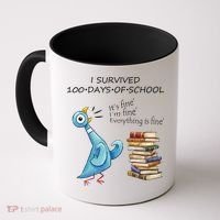 I Survived 100 Days Of School Pigeon 100th Day Coffee Mug thumb 0