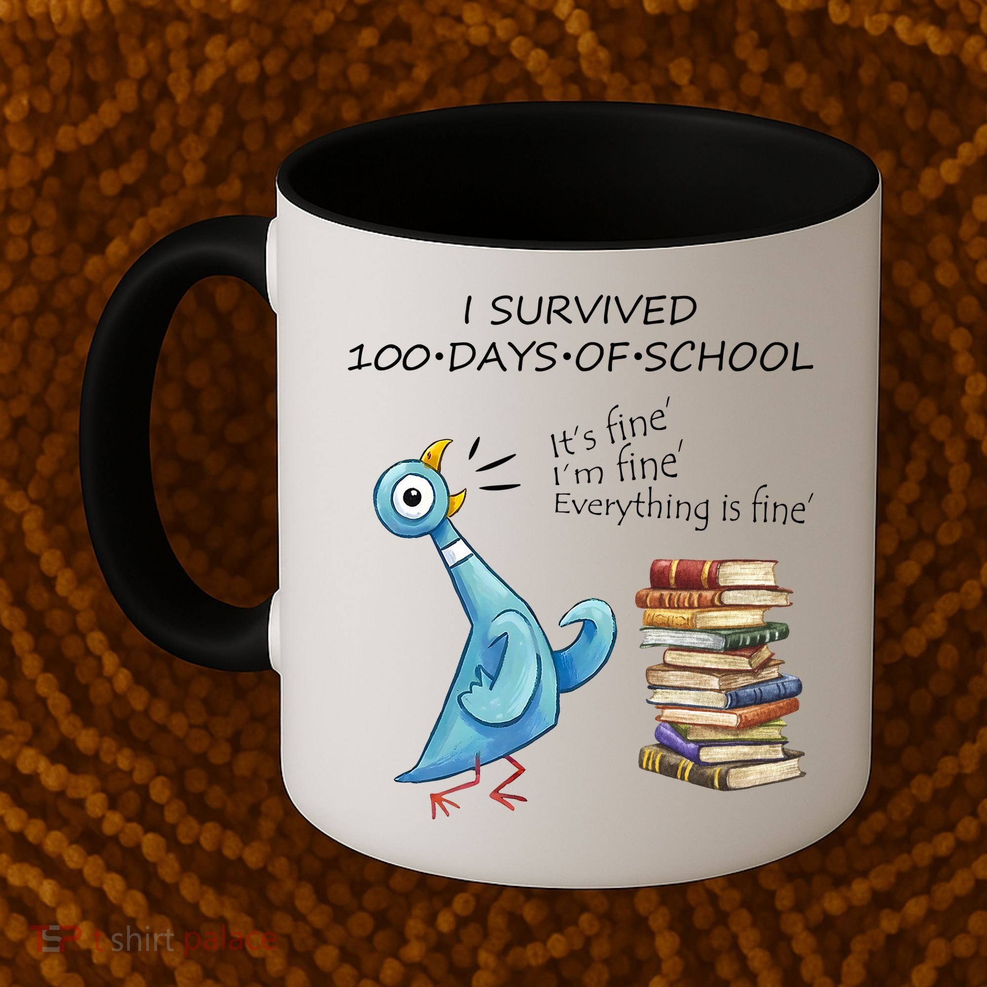 I Survived 100 Days Of School Pigeon 100th Day Coffee Mug