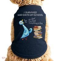 I Survived 100 Days Of School Pigeon 100th Day Doggie Tank thumb 0