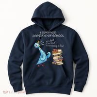 I Survived 100 Days Of School Pigeon 100th Day Hoodie thumb 0