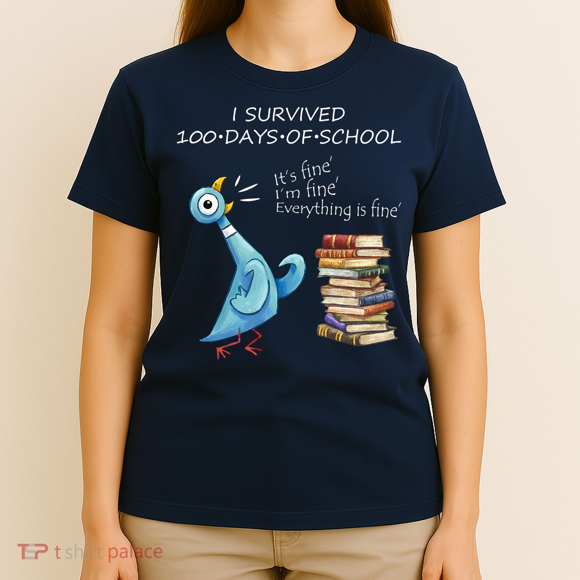 I Survived 100 Days Of School Pigeon 100th Day T-Shirt