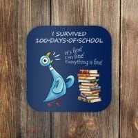 I Survived 100 Days Of School Pigeon 100th Day Coaster thumb 0