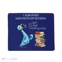 I Survived 100 Days Of School Pigeon 100th Day Mousepad thumb 0